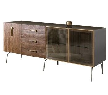 Комод 2.1м Bogemia Wood Wo (Серый) (Lakobel/Золото) БМКМ-5(Wo)[5][10]