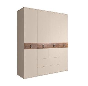 Шкаф 4-х дверный с ящиками, Bogemia Wood Fa (Ваниль/Хром) БМШ2/41(Wo)