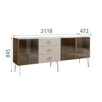 Комод 2.1м Bogemia Woodline Fi (Шелк) (Novabuk/Золото) БМКМ-5[5]