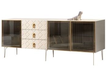 Комод 2.1м Bogemia Farfalle (Слоновая кость) (Lakobel/Золото) БМКМ-5(Fa)[5]