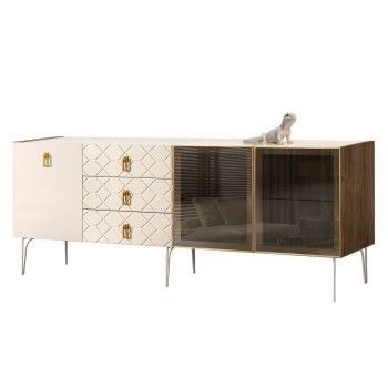 Комод 2.1м Bogemia Woodline Fa (Слоновая кость) (Lakobel/Золото) БМКМ-5[5][10]