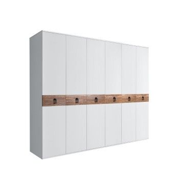 Шкаф 6-ти дв. Bogemia Wood Fa (Белый/Черный) БМШ2/6(Wo)