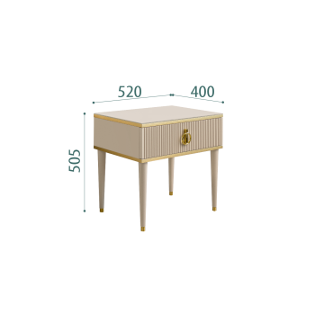 Тумба прикроватная Римини СОЛО (Ваниль/Золото) РМТП-1(s)