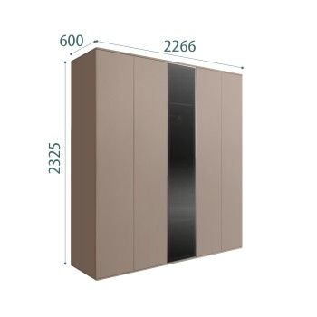 Шкаф 5-ти дв. Bogemia Air (Мокка/Серебро) БМШ2/5(1)