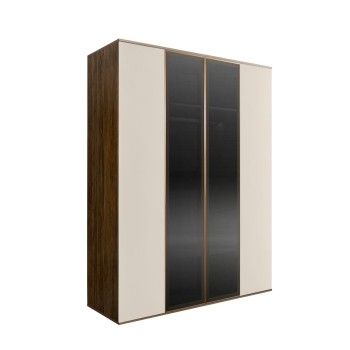 Шкаф 4-х дв. Bogemia Woodline Air (Слоновая кость/Золото) БМШ2/42(2)