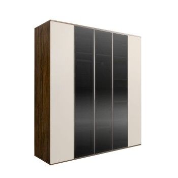 Шкаф 5-ти дв. Bogemia Woodline Air (Слоновая кость/Серебро) БМШ2/5(3)