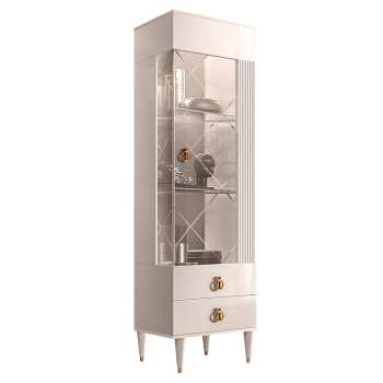 Витрина 1-ств. Римини СОЛО (Бежевый/Золото) (Правая) РМВ1-1С(s)