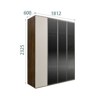 Шкаф 4-х дв. Bogemia Woodline Air (Шелк/Серебро) БМШ2/4(3)