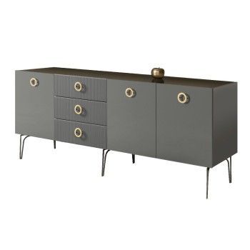 Комод 2.1м Bogemia Fillini (Серый) (Lakobel/Золото) БМКМ-5(Fi)