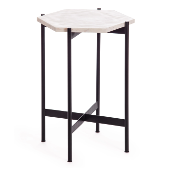 Столик кофейный Secret De Maison FENDY ( mod. 11980 ), алюминиевый сплав/мрамор, 38*38*53 см, античная медь