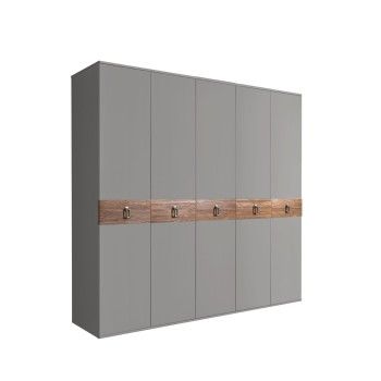 Шкаф 5-ти дв. Bogemia Wood Fa (Серый/Хром) БМШ2/5(Wo)