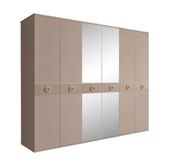 Шкаф 6-ти дв. с зеркалами Bogemia Fillini (Мокка/Золото) БМШ1/6(Fi)