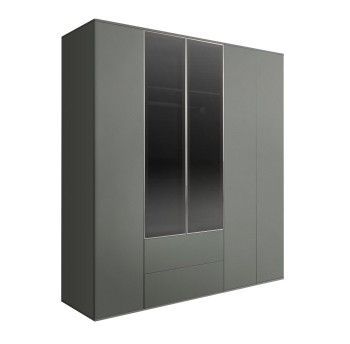 Шкаф 5-ти дв. с ящиками Bogemia Air (Серый/Серебро) БМШ2/52(2)