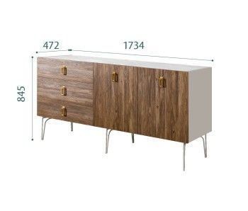 Комод 1.6м Bogemia Wood Fa (Шелк) (Novabuk/Золото) БМКМ-4(Wo)