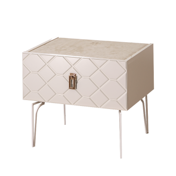 Тумба прикроватная Bogemia Farfalle (Слоновая кость) (Novabuk/Золото) БМТП-1(Fa)