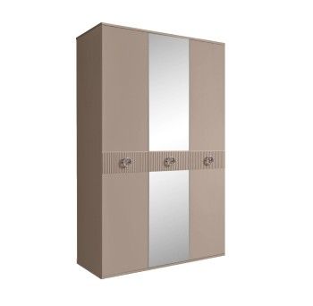 Шкаф 3-х дверный с зеркалом Bogemia Fillini (Мокка/Хром) БМШ1/3(Fi)