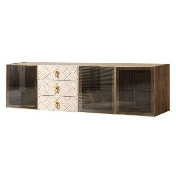 Комод 2.1м Bogemia Woodline Fly Fa (Слоновая кость) (Novabuk/Золото) БМКМ-5[5]