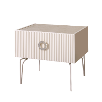 Тумба прикроватная Bogemia Fillini (Слоновая кость) (Lakobel/Хром) БМТП-1(Fi)
