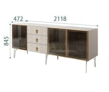 Комод 2.1м Bogemia Farfalle (Шелк) (Novabuk/Золото) БМКМ-5(Fa)[5]