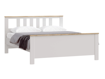 САГА кровать двойная 160х200 белая/ясень