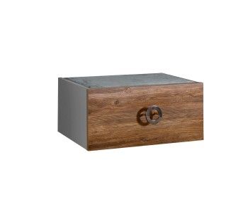 Тумба прикроватная Bogemia Fly Wood Fi (Серый) (Novabuk/Хром) БМТП-1