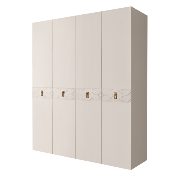 Шкаф 4-х дв. Bogemia Farfalle (Слоновая кость/Золото) БМШ2/4(Fa)