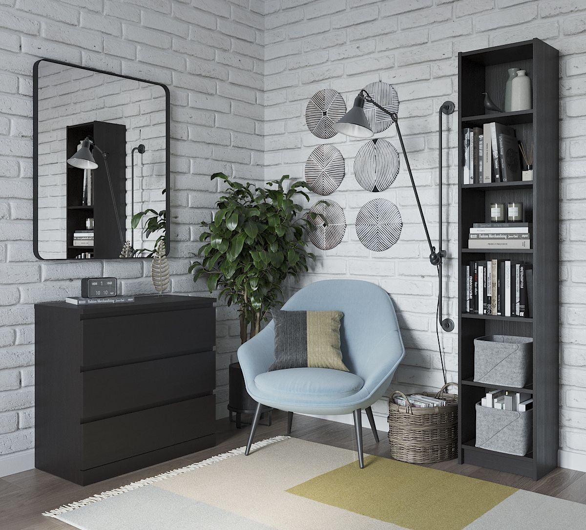 МАЛЬМ / VARMA Комод ИКЕА / IKEA 3, 80x78x40, шпон, черный от ...