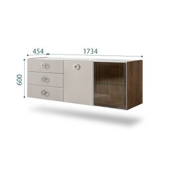 Комод 1.6м Bogemia Woodline Fly Fi (Шелк) (Novabuk/Хром) БМКМ-4[5][10]