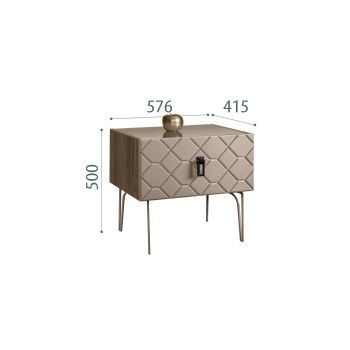 Тумба прикроватная Bogemia Woodline Fa (Мокка) (Lakobel/Черный) БМТП-1