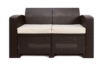 Rattan premium, диван двухместный, венге (2-х местная подушка)