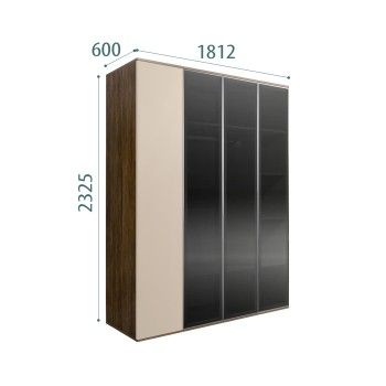 Шкаф 4-х дв. Bogemia Woodline Air (Ваниль/Серебро) БМШ2/4(3)