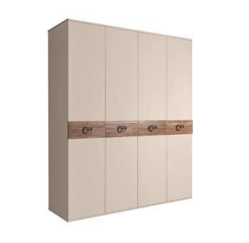 Шкаф 4-х дв. Bogemia Wood Fi (Ваниль/Хром) БМШ2/4(Wo)