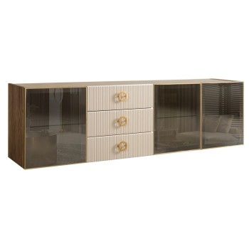 Комод 2.1м Bogemia Woodline Fly Fi (Слоновая кость) (Novabuk/Золото) БМКМ-5[5]