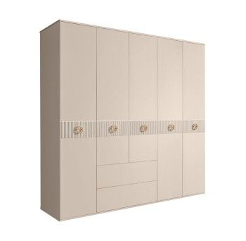 Шкаф 5-ти дверный с ящиками, Bogemia Fillini (Ваниль/Золото) БМШ2/51(Fi)