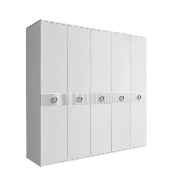 Шкаф 5-ти дв. Bogemia Fillini (Белый/Хром) БМШ2/5(Fi)