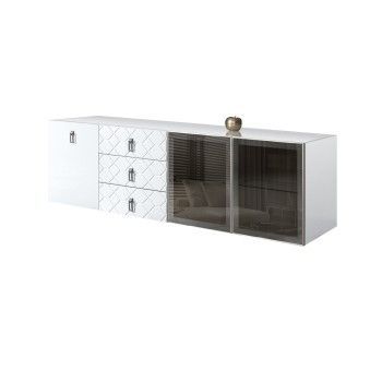 Комод 2.1м Bogemia Fly Fa (Белый) (Lakobel/Хром) БМКМ-5[5][10]