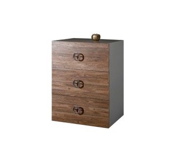 Комод Bogemia Fly Wood Fi (Серый) (Lakobel/Хром) БМКМ-1