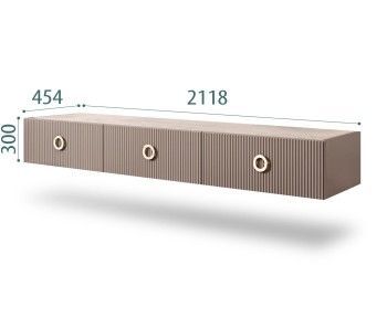 Тумба телевизионная 2.1м Bogemia Fly Fillini (Мокка) (Novabuk/Золото) БМТ-2