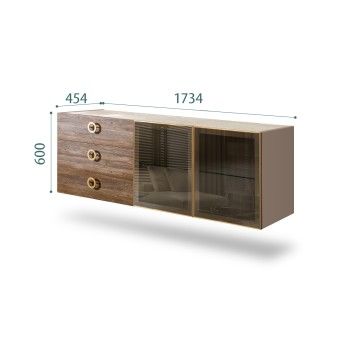 Комод 1.6м Bogemia Fly Wood Fi (Мокка) (Novabuk/Золото) БМКМ-4[5]