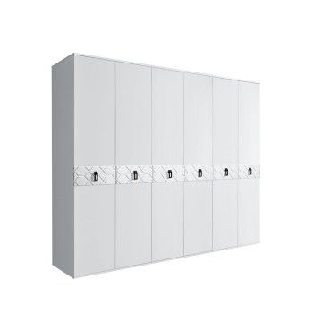 Шкаф 6-ти дв. Bogemia Farfalle (Белый/Черный) БМШ2/6(Fa)