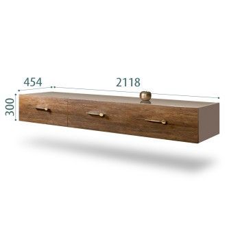 Тумба телевизионная 2.1м Bogemia Fly Wood Wo (Мокка) (Lakobel/Золото) БМТ-2