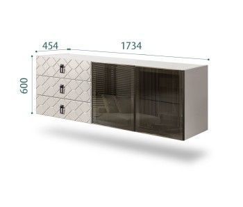 Комод 1.6м Bogemia Fly Farfalle (Шелк) (Novabuk/Черный) БМКМ-4[5]