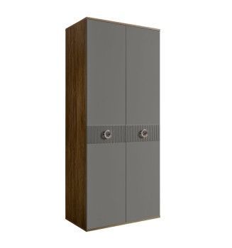 Шкаф 2-х дверный Bogemia Woodline Fi (Серый/Хром) БМШ2/2