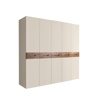 Шкаф 5-ти дв. Bogemia Wood Wo (Слоновая кость/Хром) БМШ2/5(Wo)