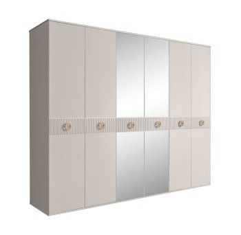Шкаф 6-ти дв. с зеркалами Bogemia Fillini (Шелк/Золото) БМШ1/6(Fi)