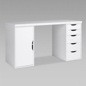 ИНГАР 2/5/ДВ стол письменный 140x75x55, белый