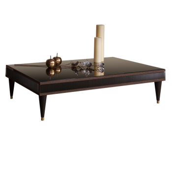 Журнальный столик узкий Римини СОЛО (Орех империя/Золото) РМСТ-3(s)