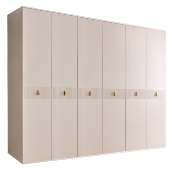 Шкаф 6-ти дверный Римини СОЛО (Бежевый/Золото) РМШ2/6(s)