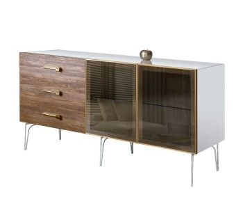 Комод 1.6м Bogemia Wood Wo (Белый) (Lakobel/Золото) БМКМ-4(Wo)[5]