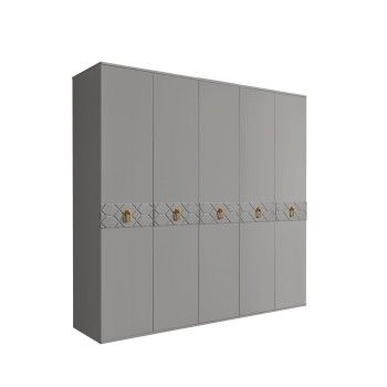Шкаф 5-ти дв. Bogemia Farfalle (Серый/Золото) БМШ2/5(Fa)